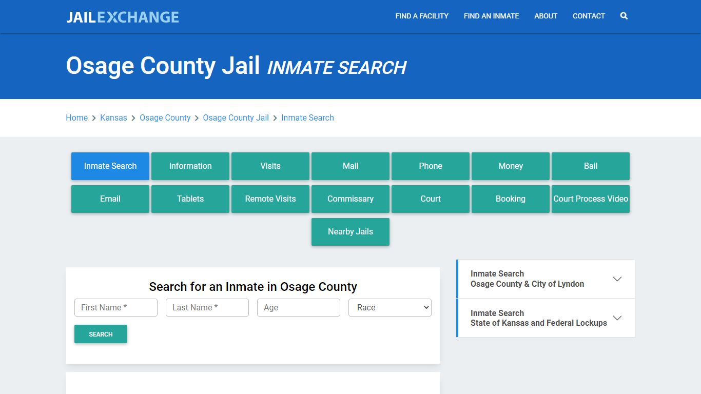 Osage County Jail, KS Inmate Search: Roster & Mugshots