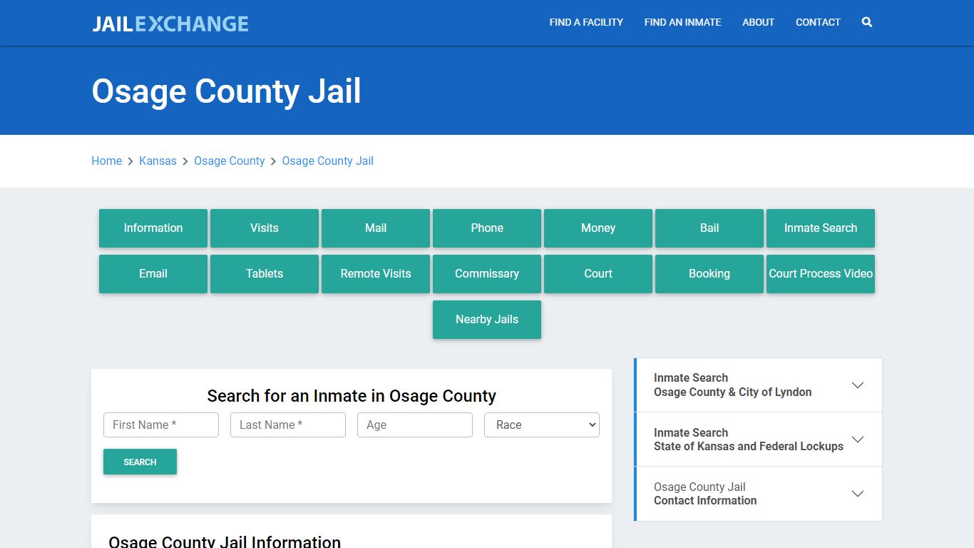 Osage County Jail Roster Lookup, KS, Inmate Search